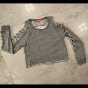 Distressed Sweatshirt/Crop